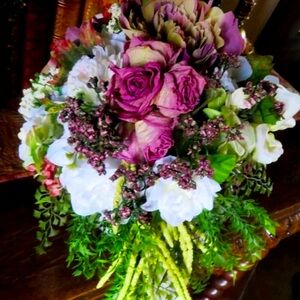 NWT ALEXANDRA'S ACCENTS Custom Designer Silk Floral Bouquet Bridal, Quinceanera